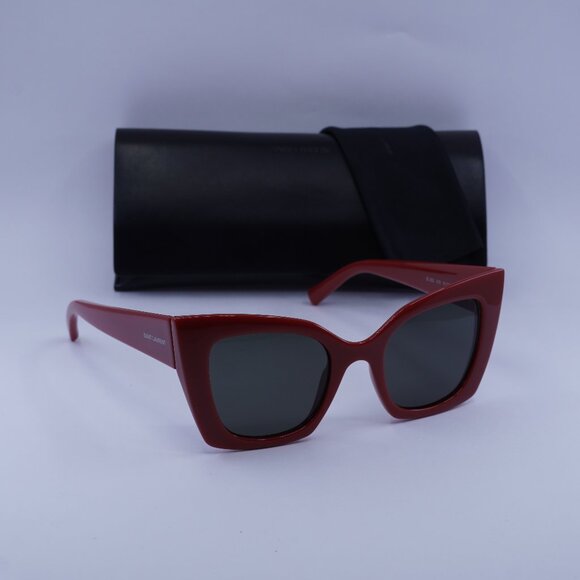 Saint Laurent SL552 010 Cat Eye Sunglasses - Red/Grey - Picture 1 of 11